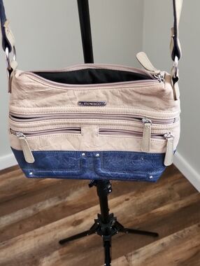 Stone & Co. Beige and Navy Two-Tone Crossbody Bag
